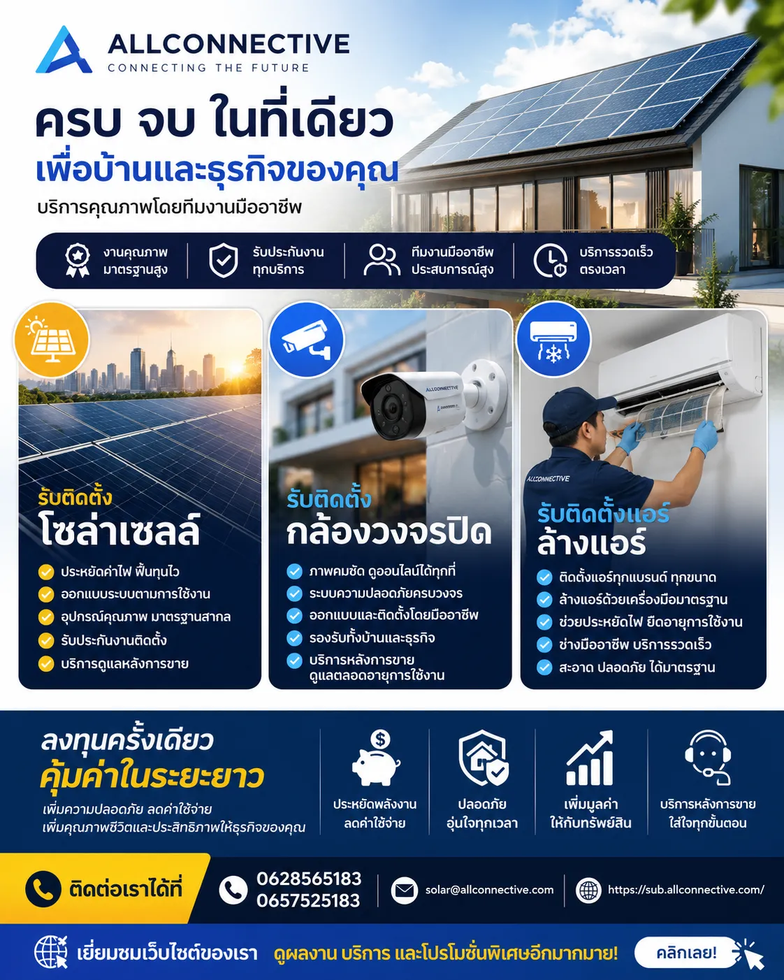 sub-Allconnective บริการติดตั้งโซลาเซลล์,บริการติดตั้งกล้องวงจรปิด,ติดตั้งแอร์  